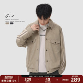 外套潮牌棒球服麂皮绒夹克男 复古cleanfit上衣春秋短款 GWIT 美式