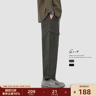 大口袋潮牌工装 GWIT 重磅水洗做旧美式 复古春秋cargo休闲裤 男 裤