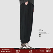 保暖潮牌宽松休闲加绒加厚束脚运动卫裤 冬季 男 420g羊羔粒绒 GWIT