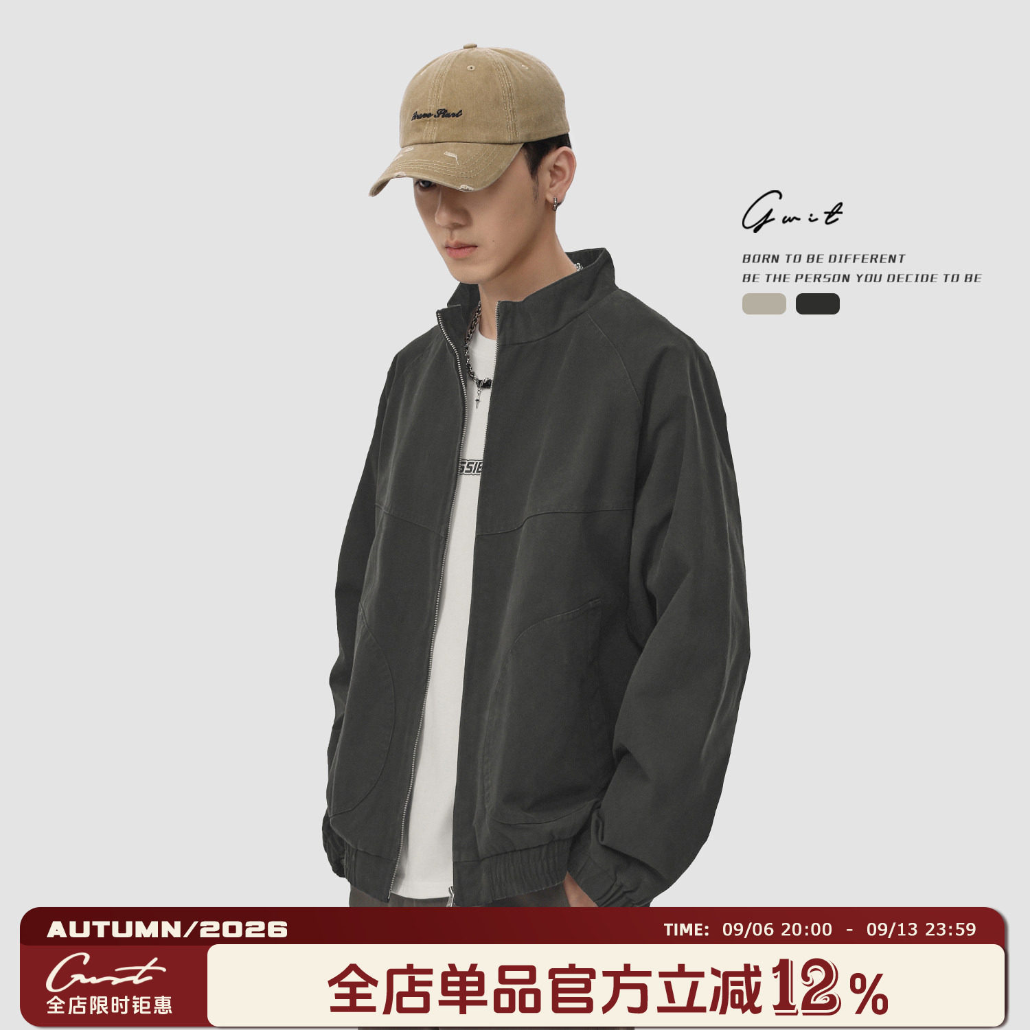 GWIT美式重工水洗做旧工装夹克图片