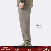 400g重磅美粒绒 冬季 新款 GWIT 宽松休闲加绒加厚束脚运动卫裤 男