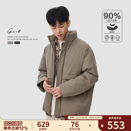 美式休闲工装加厚短款羽绒服