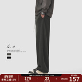 休闲裤 GWIT 保暖加绒运动卫裤 廓形男士 重磅奥粒绒加厚弯刀裤 冬季