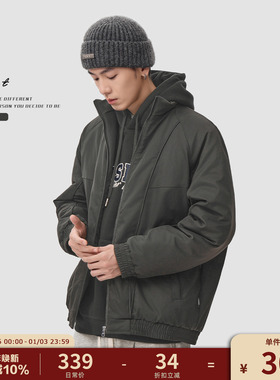 GWIT 设计师款潮牌飞行员夹克冬季保暖棉衣棒球服加厚外套棉服男