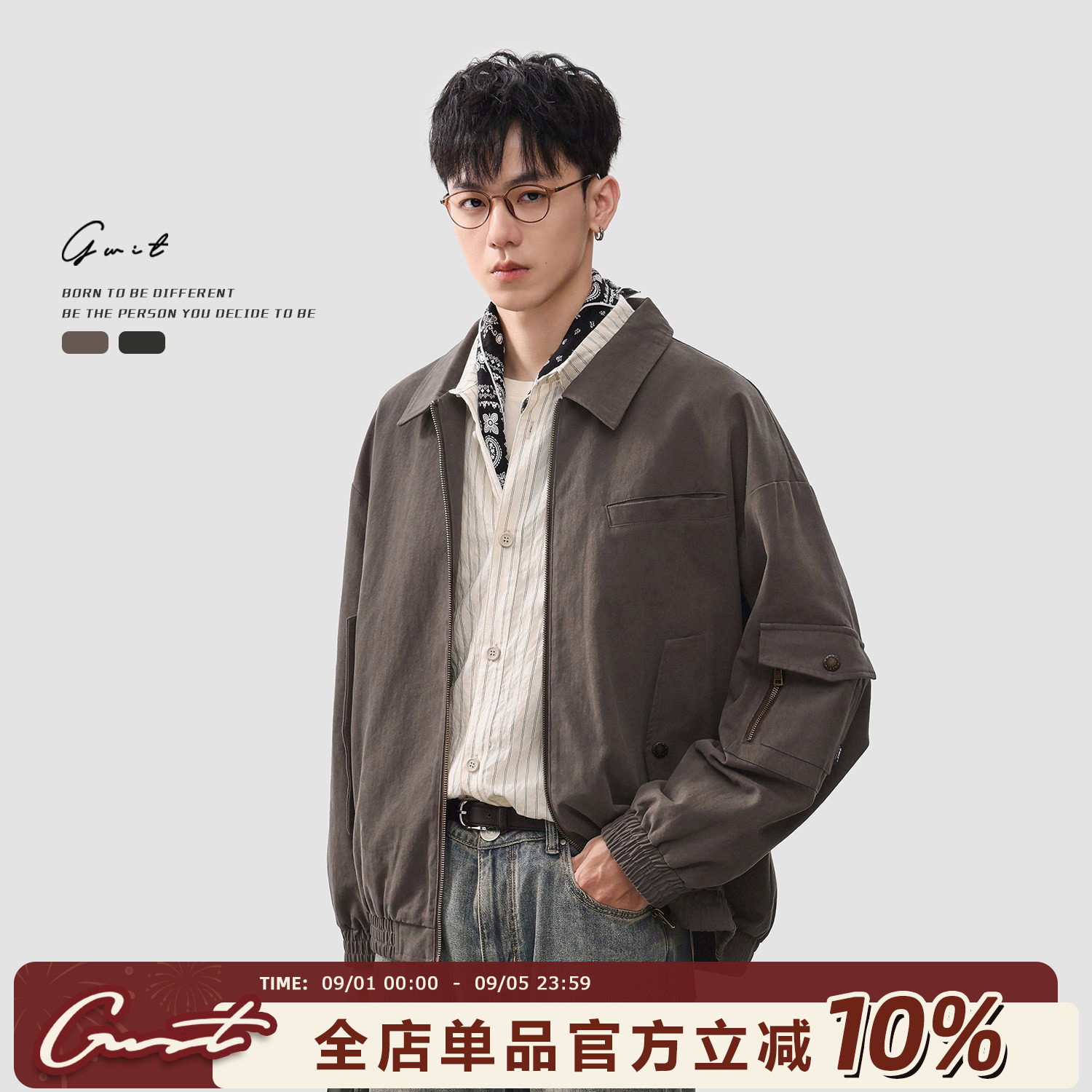 GWIT上衣短款外套男夹克图片