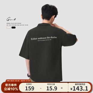 翻领T恤短袖 潮牌保罗衫 半袖 男 polo衫 美式 GWIT 高街复古休闲夏季
