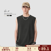 无袖 休闲重磅纯棉坎肩夏季 T恤健身潮牌运动纯色背心男 美式 GWIT