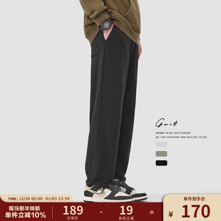 保暖加绒加厚休闲裤 重磅奥粒绒潮牌抽绳束脚运动卫裤 男 冬季 GWIT