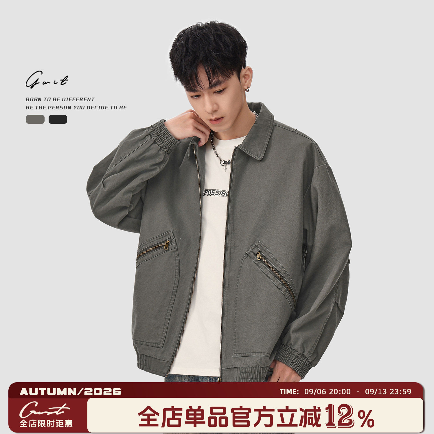 GWIT经典重工水洗做旧工装夹克图片