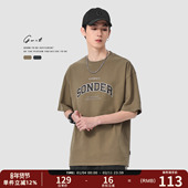 美式 复古重磅水洗做旧高街体恤夏季 半袖 GWIT 潮牌纯棉短袖 T恤男