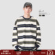 春秋新款 美式 潮牌体恤内搭上衣情侣打底衫 GWIT 圆领条纹长袖 T恤男
