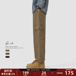 裤 休闲重磅cargo春秋美拉德重工水洗做旧抽绳束脚工装 男 美式 GWIT