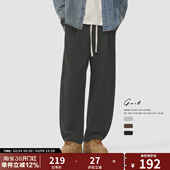 廓形弯刀裤 GWIT 春秋潮牌休闲运动裤 高街垂感卫裤 男 分割解构美式