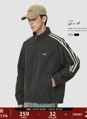 GWIT 美式潮牌复古撞色棒球服春秋户外上衣运动休闲夹克外套男