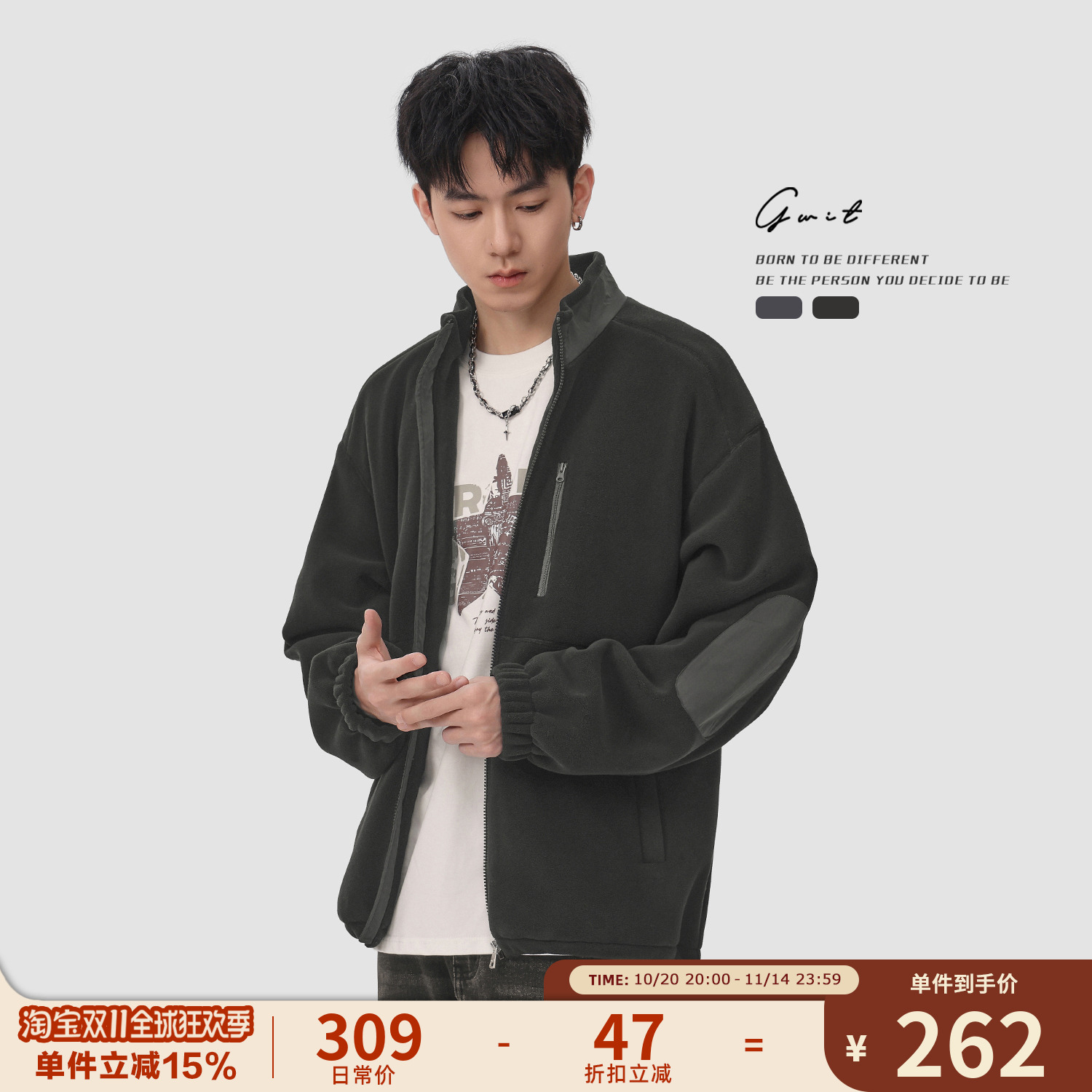 GWIT重磅加厚摇粒绒夹克棉服外套