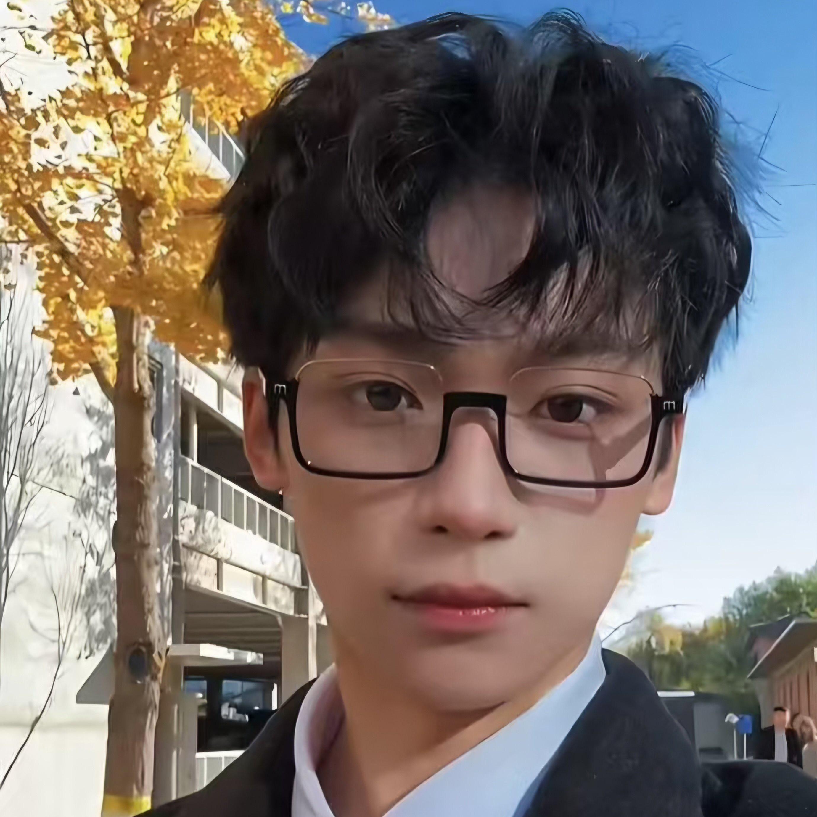 梓渝同款近视眼镜复古日系半框方形黑框素颜平光镜防蓝光可配度数