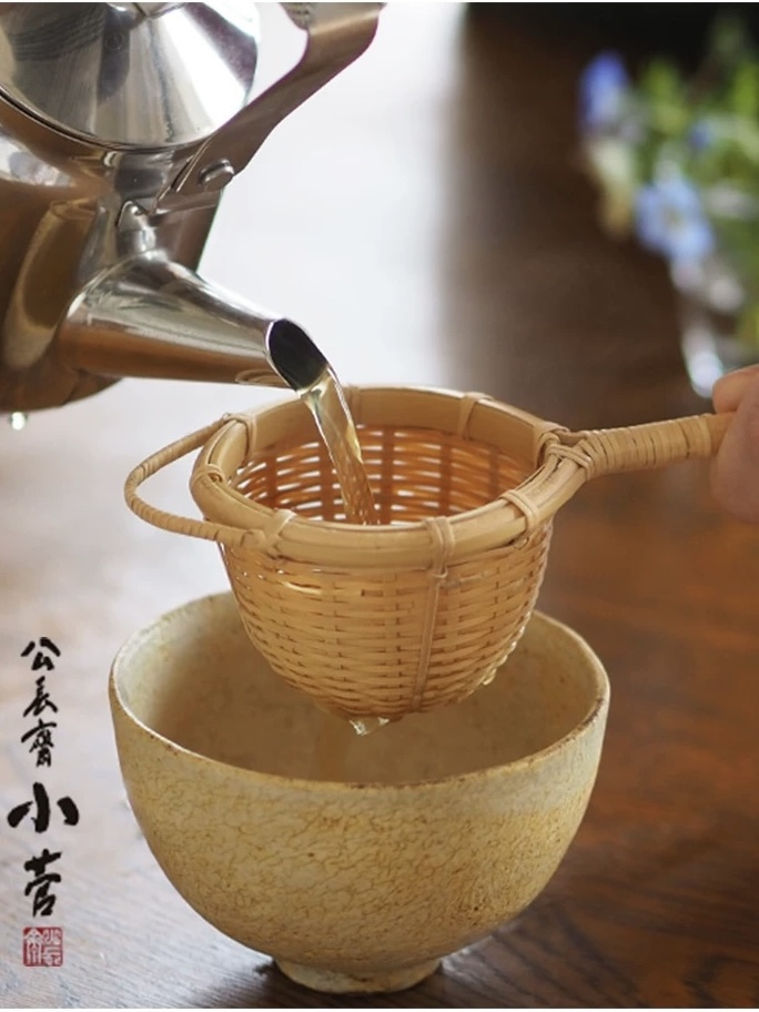 日本制公长斋小菅竹茶滤茶漏手工竹编日式迷你茶具漏勺过滤器茶道 餐饮具 茶滤 原图主图