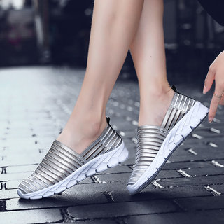女鞋2020夏季新款网布鞋女网面透气平底舒适轻便弹力一脚蹬懒人鞋