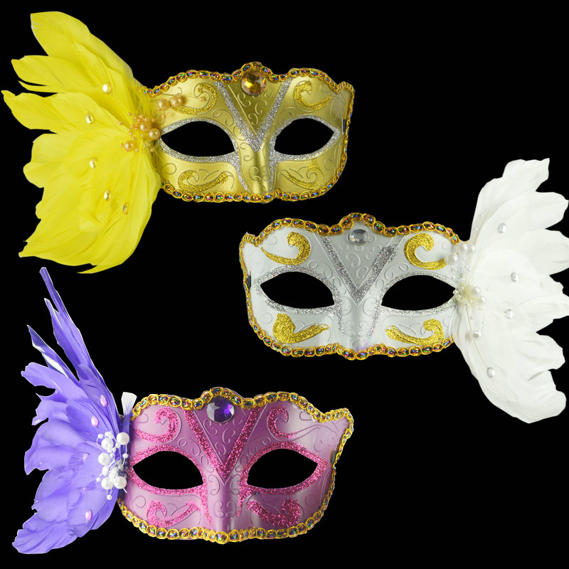 万圣节舞会面具性感女士面具羽毛眼罩派对活动舞蹈表演面具主播