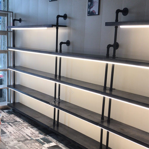 复古实木多层落地店包鞋展示架