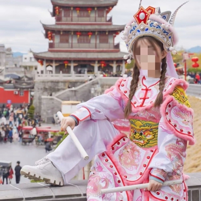 潮汕正龙女子英歌舞服装头饰套装