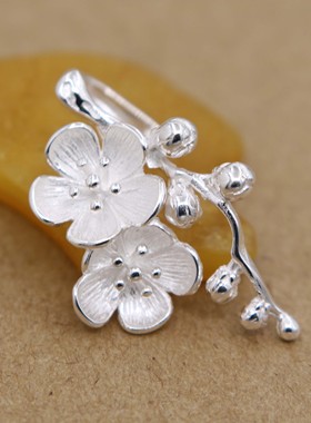 纯银琥珀蜜蜡水晶翡翠吊坠扣