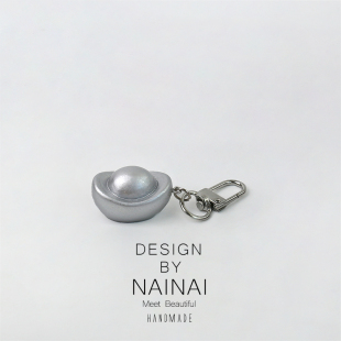 个性财源滚滚仿真金元宝钥匙扣简约挂饰品日常车载挂件百搭配饰品