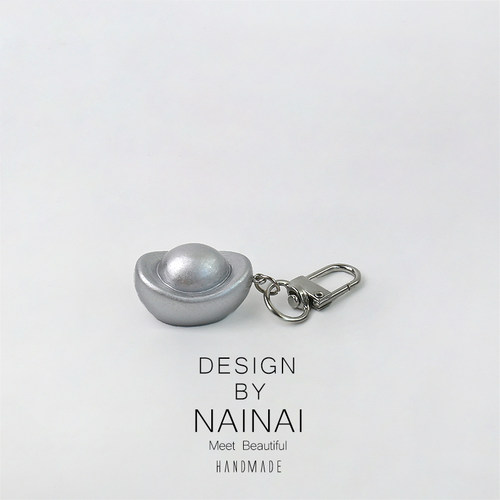 个性财源滚滚仿真金元宝钥匙扣简约挂饰品日常车载挂件百搭配饰品