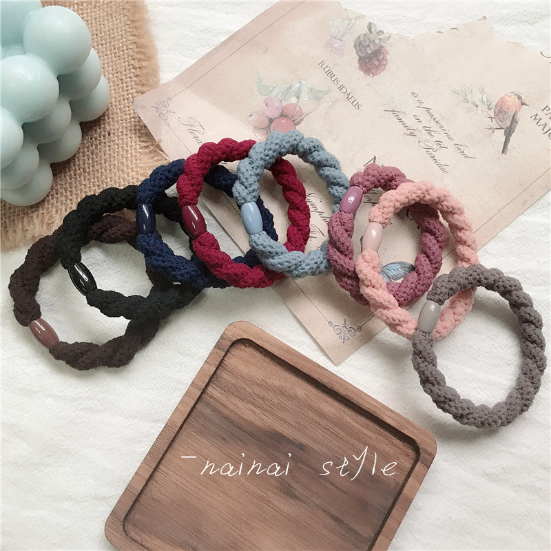 韩国简约粗麻花发圈绑发基础ins送男友橡皮筋弹力发绳发饰头绳女