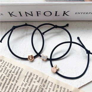 日韩可爱卡通小动物发绳甜美合金迷你细发圈简约百搭手链头饰两用