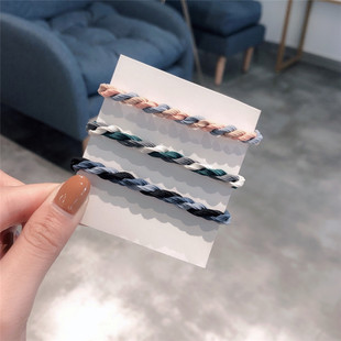 ins奈奈皮筋百搭发圈韩版 jay发绳女基础高弹力 头绳撞色小清新emi