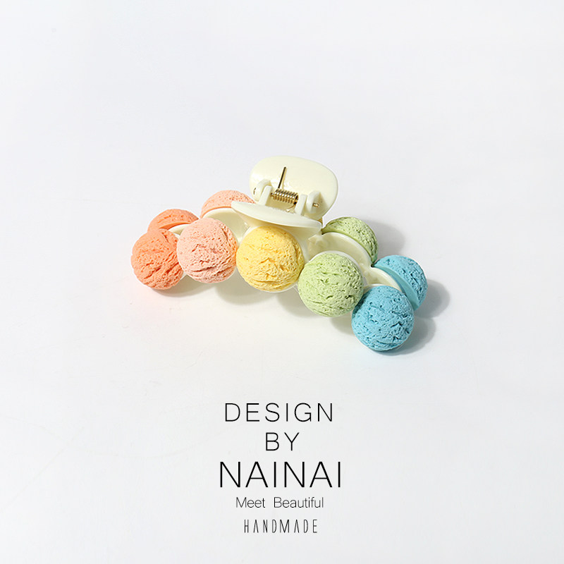 原创梦幻彩色冰淇淋球大抓夹甜美少女盘发夹百搭后脑勺发卡发饰品,饰品/流行首饰/时尚饰品新,发饰,淘宝优惠券,粉丝福利购,淘宝优惠卷