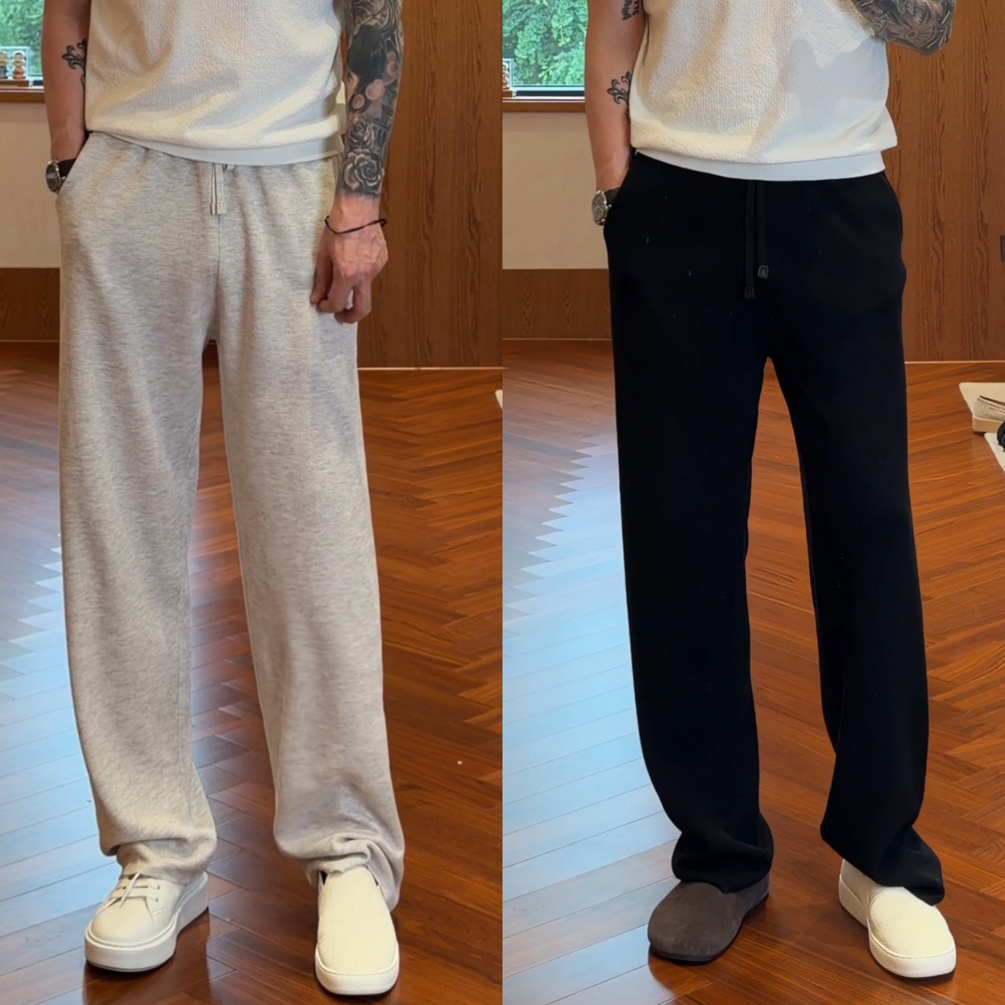 秋季新款轻奢高品质垂顺丝滑垂感男士休闲裤潮流简约舒适直筒卫裤