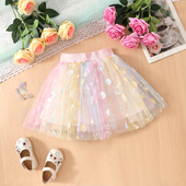 女童短裙儿童半身裙2025夏季 新款 七彩tutu公主裙可爱洋气春秋裙子