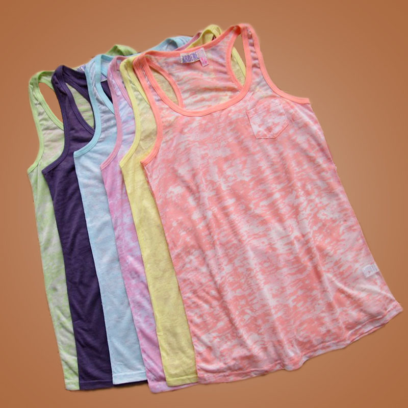 宽松糖果色大童中长款背心