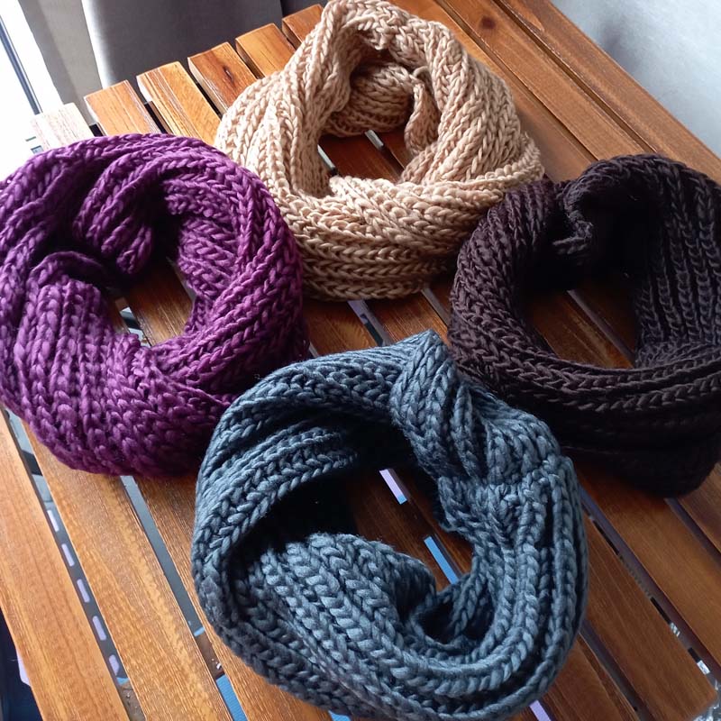 亏本清仓!秋冬季百搭加厚粗毛线交叉针织围巾保暖围脖男女通用