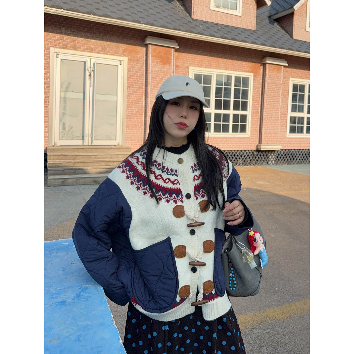 【10/20晚八点开售】胖mm韩休闲针织拼接棉服2026冬宽松显瘦外套