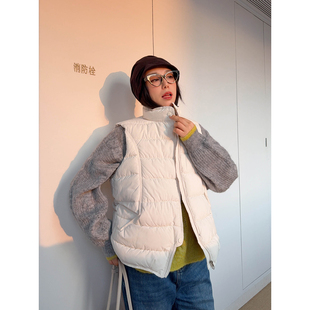 VOGANA戛纳家大码女装胖mm韩版休闲松弛薄款棉服马甲2026秋冬外套