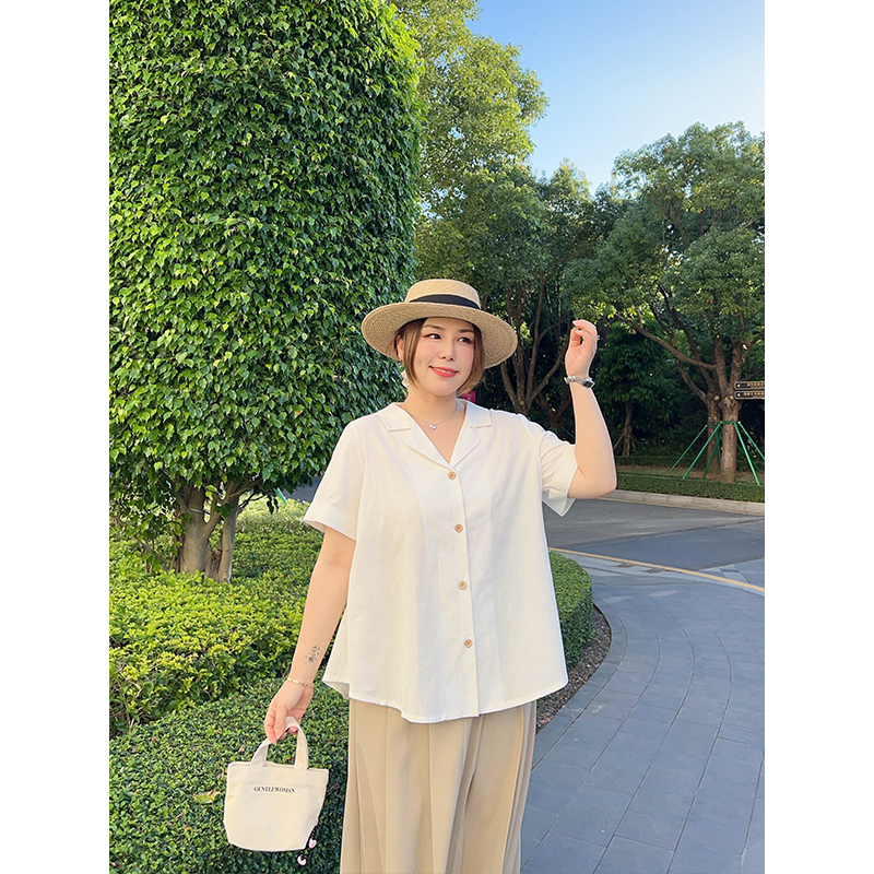 衬衫少女减龄轻薄短袖显瘦棉
