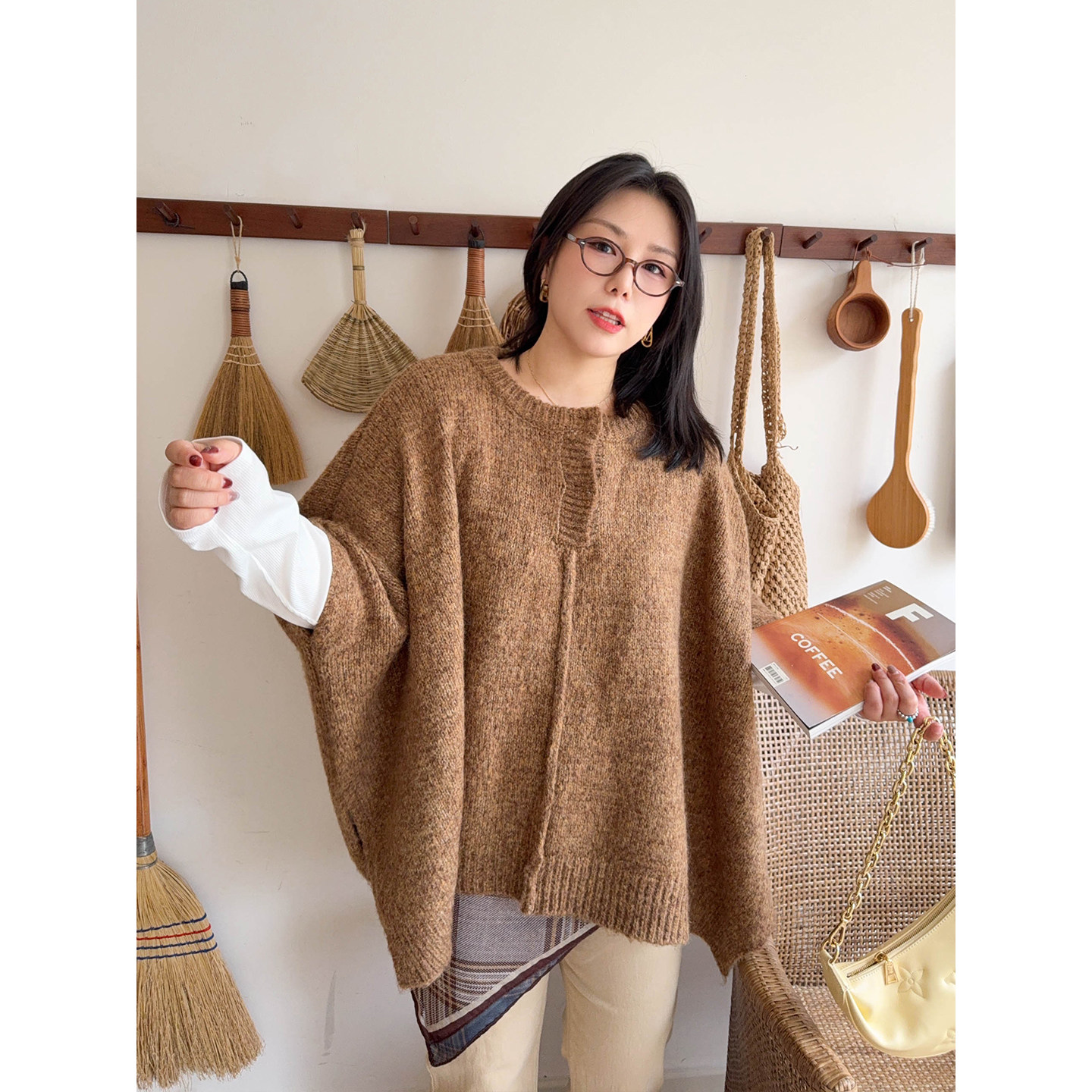 【1/26晚八点开售】chic时髦女爱豆软糯羊毛五分袖宽松针织毛衣,女装/女士精品,大码内搭,淘宝优惠券,粉丝福利购,淘宝优惠卷