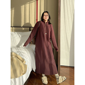 VOGANA戛纳家大码 弹力针织连衣裙 女装 简约懒人裙冬休闲宽松A字版