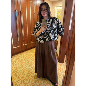 VOGANA戛纳家大码女装气质腔调印花防晒衬衫宽松显瘦遮肉衬衣上衣