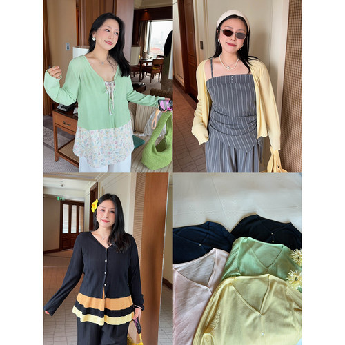 VOGANA戛纳家大码女装春夏呼吸感透气莱赛尔防晒上衣薄针织开衫