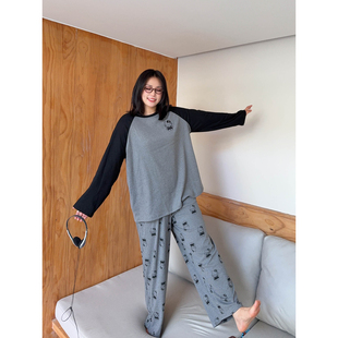 VOGANA戛纳家大码 加厚磨毛减龄少女宅家200斤睡衣冬两件套家居服