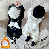 超萌可爱婴儿连体衣宝宝加绒哈衣长袖 外套新生儿童外出爬服春秋冬