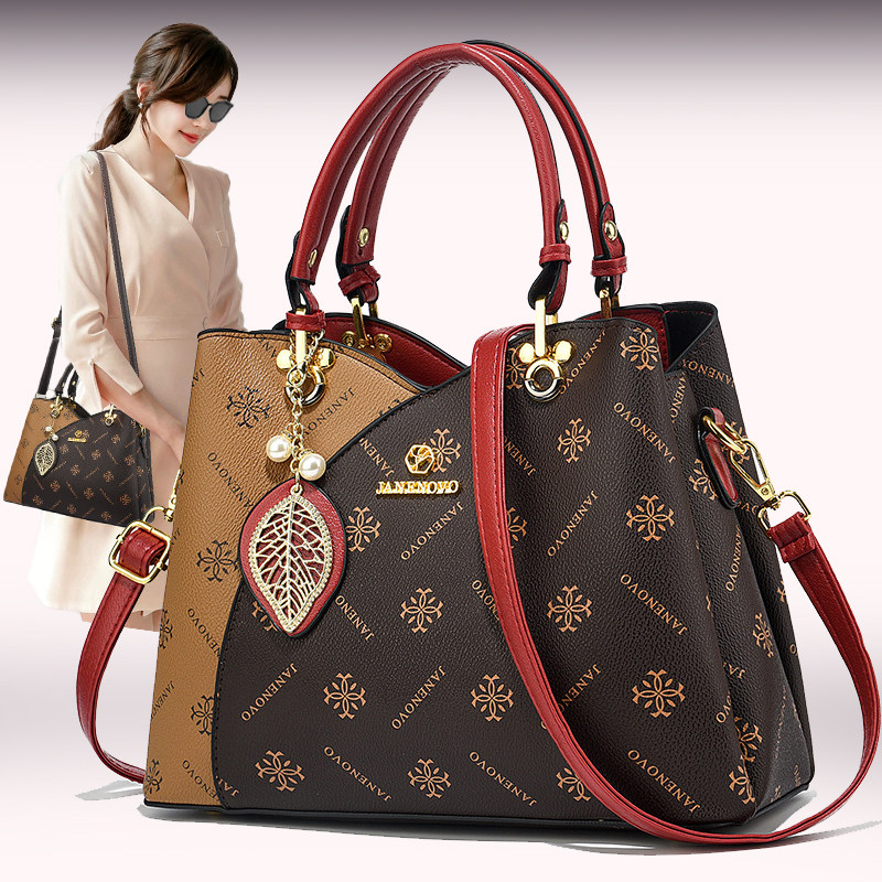 2026新款爆款时尚休闲大容量中年女包妈妈印花手提包单肩斜挎包包