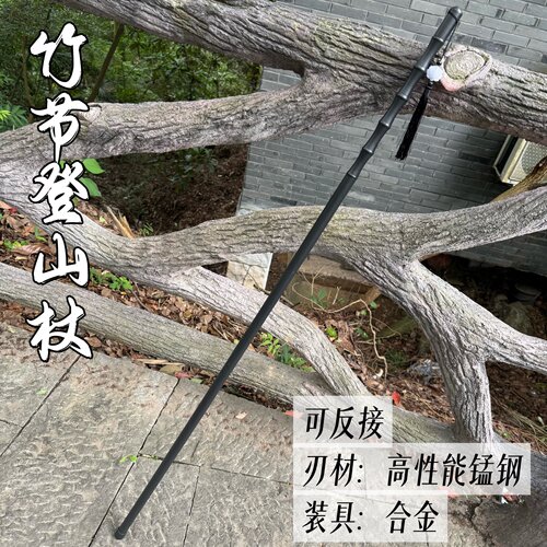 户外登山杖竹中剑双手带鞘武术