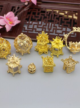 栗子家合金手工凉亭吊坠