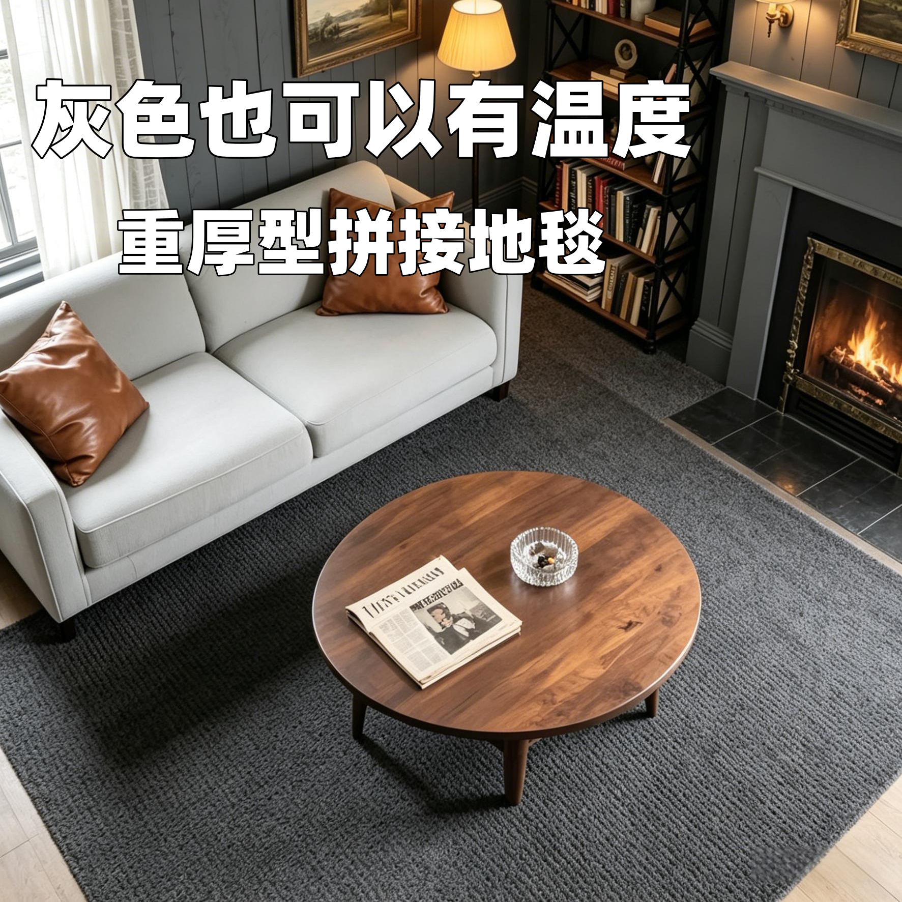 大尺寸日本进口免胶方块地毯自吸环保拼接客厅卧室防滑TC1000系列