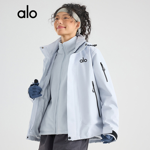 alo冲锋衣三合一可拆卸男女加绒加厚户外运动登山露营防风水外套